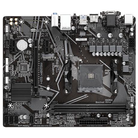 Gigabyte A520M S2H, mATX, AMD,AM4, a520, Ryzen 3 3rd Gen, 64GB, 2x DIMM DDR4, 5000 MHz, USB3.1, M.2