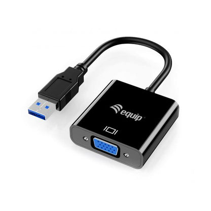 Equip 133384 USB 3.0 to VGA Adapter, 1080p, USB 3.2 Gen 1, USB Type-A, VGA (D-Sub) output