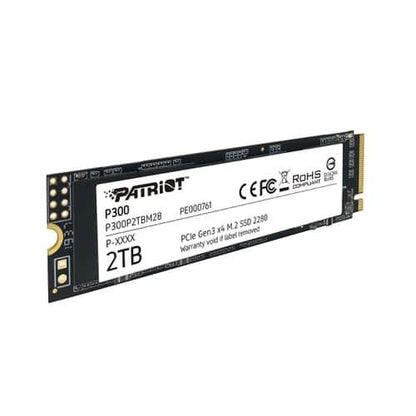 Patriot P300P2TBM28 P300 SSD, 2TB, M.2 2280, PCIe 3x4, NAND, HMB Cache, 2100/1650 MB/s, 290K IOPS