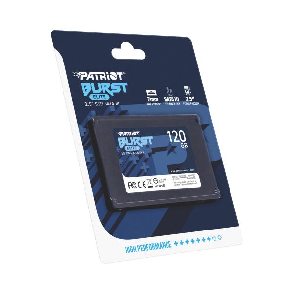 Patriot PBE120GS25SSDR BURST ELITE SSD, 120GB, SATA3, 540 MB/s, Black