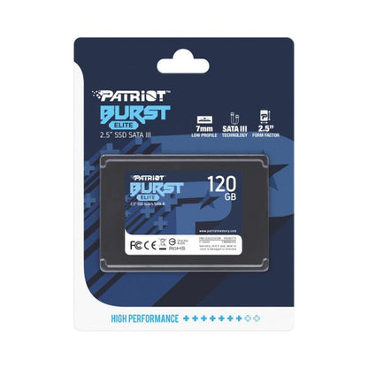 Patriot PBE120GS25SSDR BURST ELITE SSD, 120GB, SATA3, 540 MB/s, Black