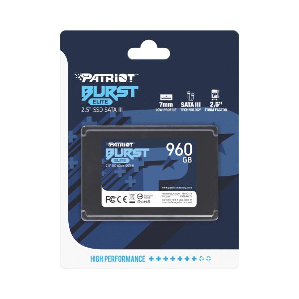 Patriot PBE960GS25SSDR BURST ELITE SSD, 960GB, 2.5", SATA3, 450MB/s, TRIM