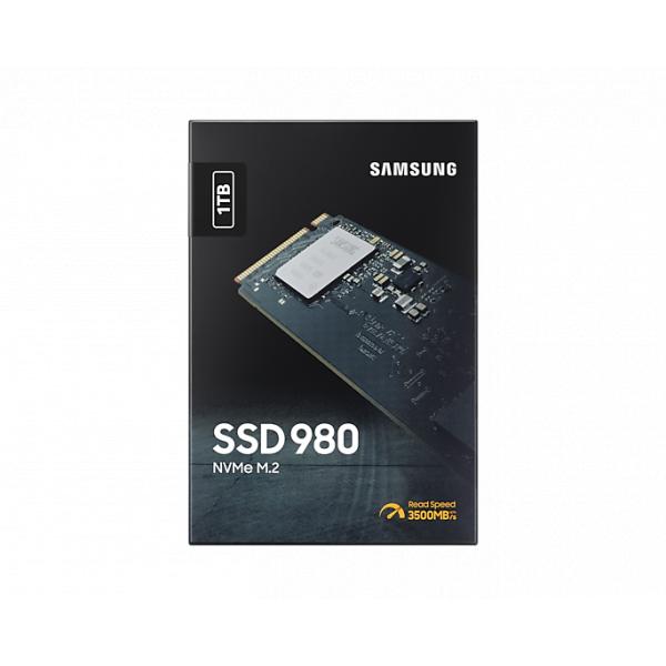 Samsung MZ-V8V1T0BW 980 SSD, 1 TB, NVMe M.2, PCle 3.0, 3500/ 3000 MB/s, 480K/500K IOPS