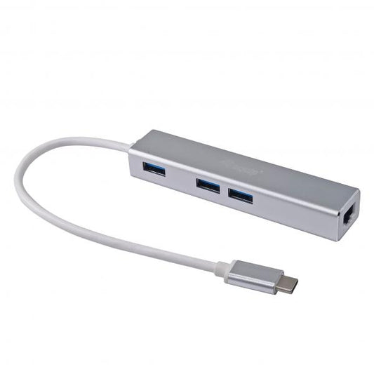 Equip 133481 USB-C to 3-port USB 3.0 Hub with Gigabit adapter