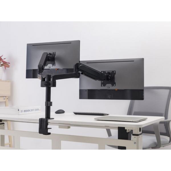 Equip 650133 17"-32" Dual Monitor Desk Mount Bracket, Clamp, 18 kg, 17" - 32", 100 x 100 mm, Black