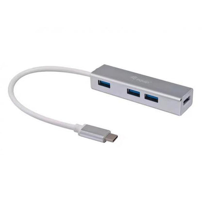 Equip 128958 USB-C to 4-port USB 3.0 Hubs, USB 3.2 Gen 1 Type-C, Type-A, 5000 Mbit/s, Silver