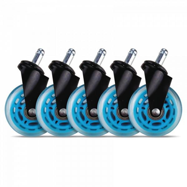 L33T Gaming 160529 3inch Rubber Casters, Blue, 5pcs