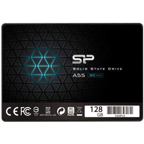 Silicon Power SP128GBSS3A55S25 Ace A55 SSD, 128GB, 7mm 2.5inch, SATA3, 3D NAND, SLC Cache