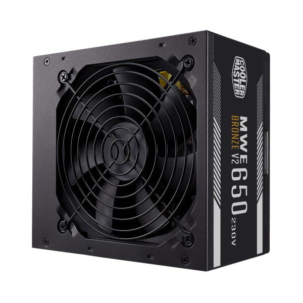 Cooler Master MPE-6501-ACABW-BEU MWE 650 Bronze v2, ATX, 650 W, DC-to-DC + LLC, 88%, 120mm, Black