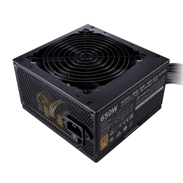 Cooler Master MPE-6501-ACABW-BEU MWE 650 Bronze v2, ATX, 650 W, DC-to-DC + LLC, 88%, 120mm, Black