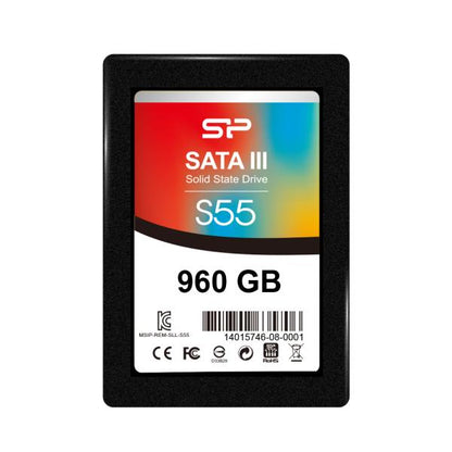 Silicon Power SP960GBSS3S55S25 Slim S55 SSD, 960 GB, 2.5", SATA3, 6 Gbit/s, SLC, Blue