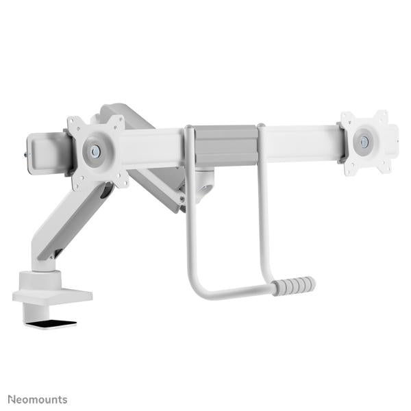 Neomounts DS75-450WH2 Full-Motion Screen Desk Mount, 2 screens, topfix clamp & grommet