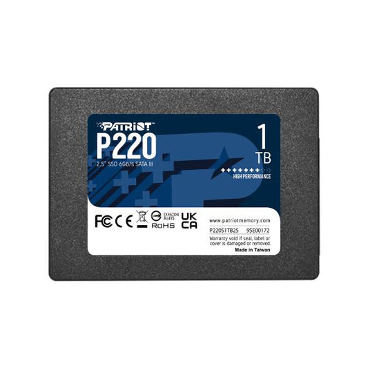 Patriot P220S1TB25 P220 SSD, 1TB, 2.5", SATA3, 6 Gbps