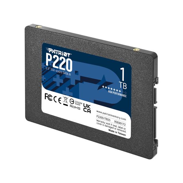 Patriot P220S1TB25 P220 SSD, 1TB, 2.5", SATA3, 6 Gbps