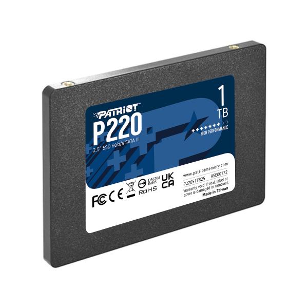 Patriot P220S1TB25 P220 SSD, 1TB, 2.5", SATA3, 6 Gbps