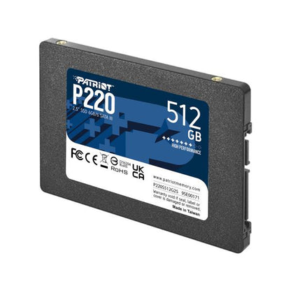 Patriot P220S512G25 P220 SSD, 512 GB, 2.5" SATA3, 6 Gbps