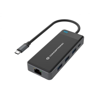 Conceptronic DONN14G 7-in-1 Docking Station, USB 3.2 Gen 1, Type-C, 100 W, 1000 Mbit/s, 5 Gbit/s