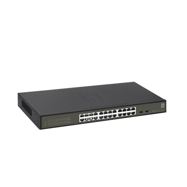 LevelOne GES-2126 Hilbert 26-Port Gigabit Smart Lite Switch, 24 x Gigabit RJ45, 2 x Gigabit SFP, Man