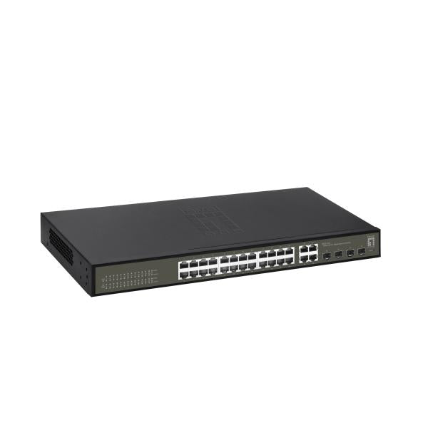 LevelOne GES-2128 Hilbert 28-Port Gigabit Smart Lite Switch, 24 x Gigabit RJ45, 4 x Gigabit SFP/RJ45