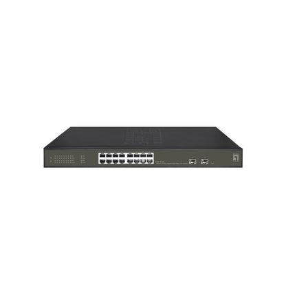 LevelOne GES-2118P Hilbert 18-Port Gigabit PoE Smart Lite Switch, 16 PoE Outputs, 2 x Gigabit SFP, 8