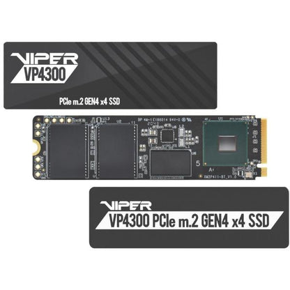 Patriot VP4300L1TBM28H Viper VP4300 Lite SSD, 1TB, M.2 2280, PCIe Gen4 x4, 7400 MB/s, 800K IOPS