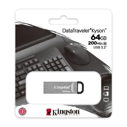 Kingston DTKN/64GB DataTraveler Kyson USB stick, 64 GB, USB 3.2, 200/ 60 MB/s