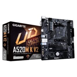 Gigabyte A520M K V2, mATX, AMD AM4, A520, DDR4, 5100 Mhz, USB 3.2 Gen 1, M.2, GbE LAN
