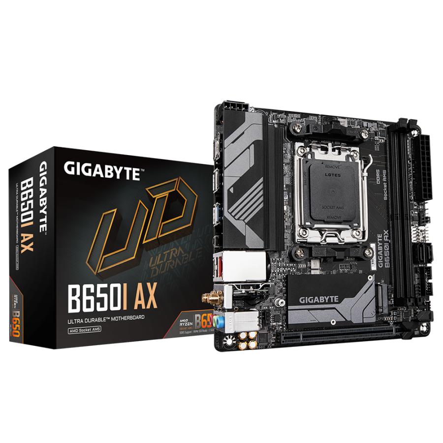Gigabyte B650I AX, Mini-ITX, AMD AM5, 2x DDR5, USB 3.2 Gen 2, 2.5 GbE, Wi-Fi 6E, PCIe 4.0