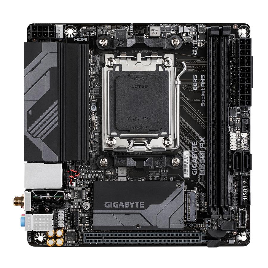 Gigabyte B650I AX, Mini-ITX, AMD AM5, 2x DDR5, USB 3.2 Gen 2, 2.5 GbE, Wi-Fi 6E, PCIe 4.0 - Afbeelding 2
