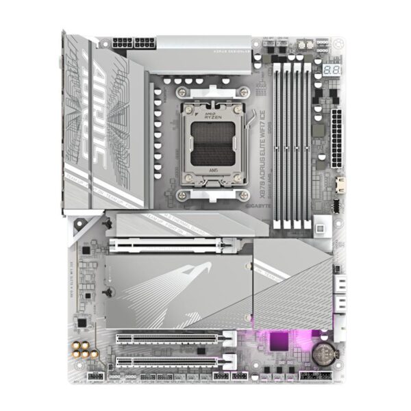 Gigabyte X870 A ELITE WF7 ICE Rev 1.0, ATX, AMD AM5, X870, 4x DDR5, USB4, 2.5 GbE, Wi-Fi 7, PCIe 5 - Afbeelding 2
