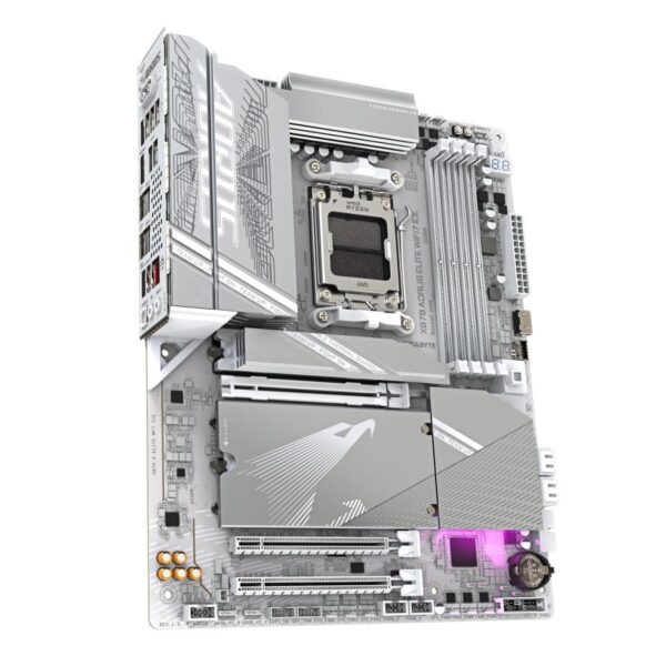 Gigabyte X870 A ELITE WF7 ICE Rev 1.0, ATX, AMD AM5, X870, 4x DDR5, USB4, 2.5 GbE, Wi-Fi 7, PCIe 5 - Afbeelding 3