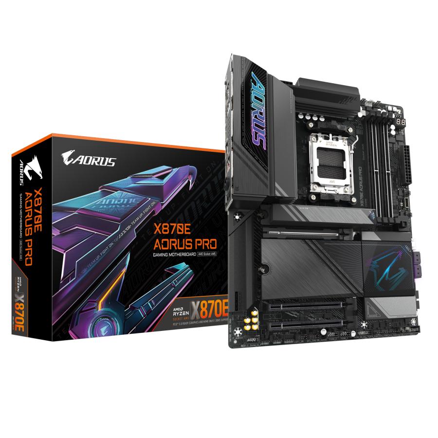 Gigabyte X870E AORUS PRO X870E AORUS PRO, ATX, AMD AM5, DDR5 8000MHz, Wi-Fi 7, 2.5GbE, USB 4